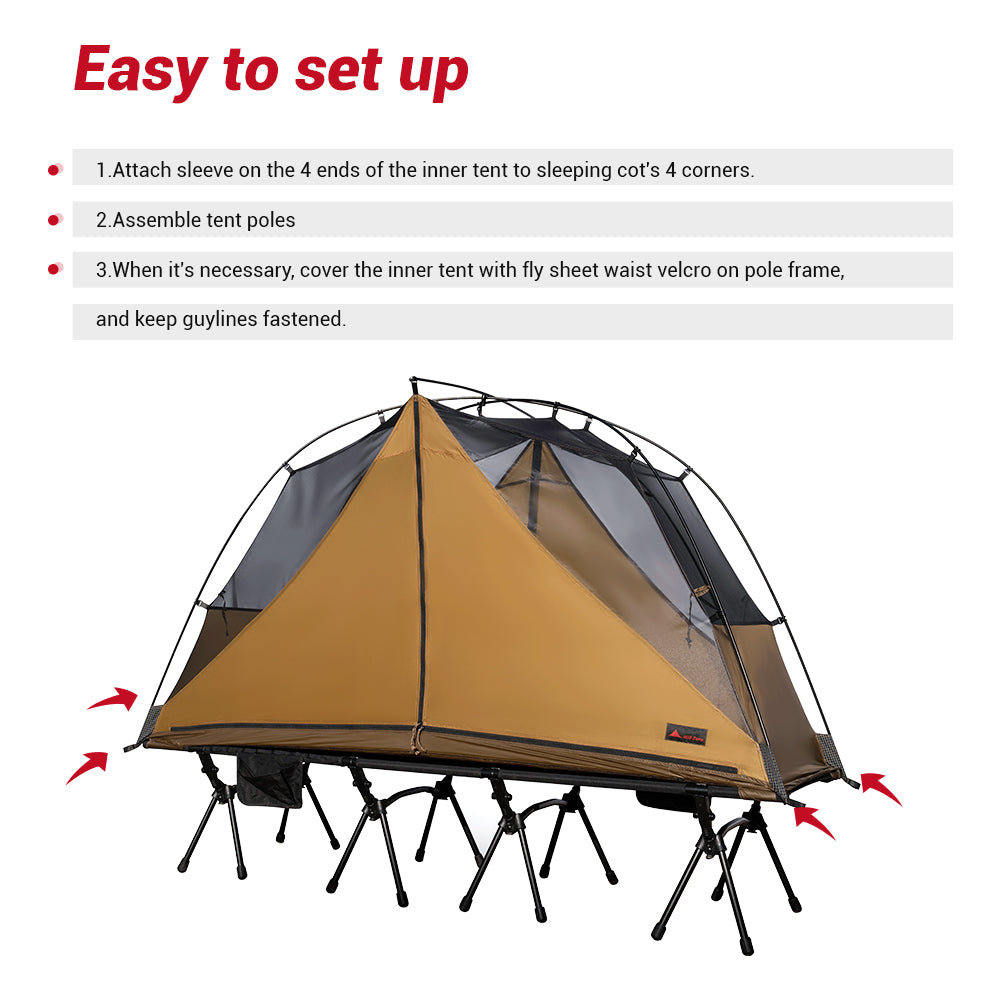 HillZero Matchbox Solo Cot Tent with Mesh Inner and Rainfly Small- Fits 190cm x 67cm Cot - Hill Zero