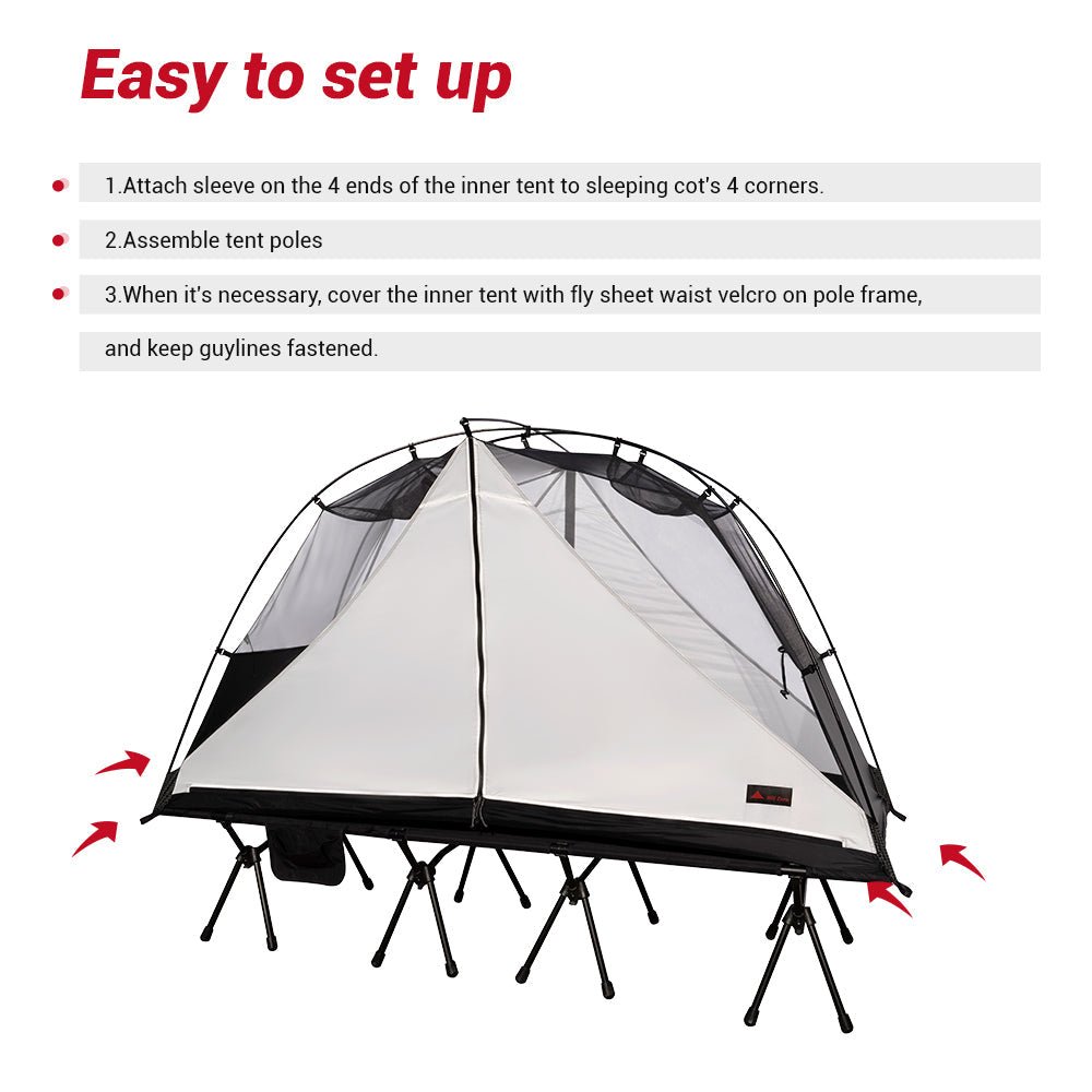 Hill Zero Matchbox Solo Cot Tent with Mesh Inner and Rainfly Small- Fits 190cm x 67cm Cot - Hill Zero