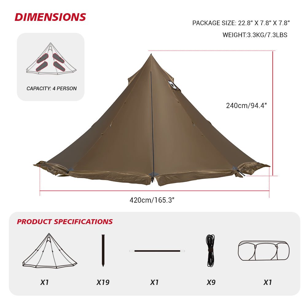 HillZero Rheum Nobile 4-6 Person Hot Tent with Stove Jack
