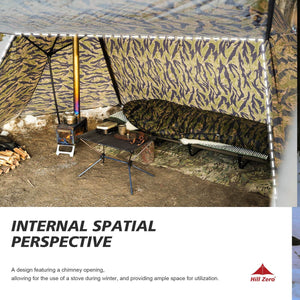 HillZero Scarecrow M Camo Hot Tent With Stove Jack 2 Person Bushcraft Shelter Winter Tent - Hill Zero