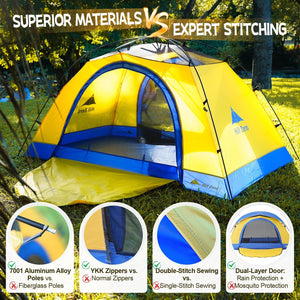 HillZero Tulip 2P 2026 | Easy-Setup 2-Person Tent for Camping, Travel & Festivals - Hill Zero
