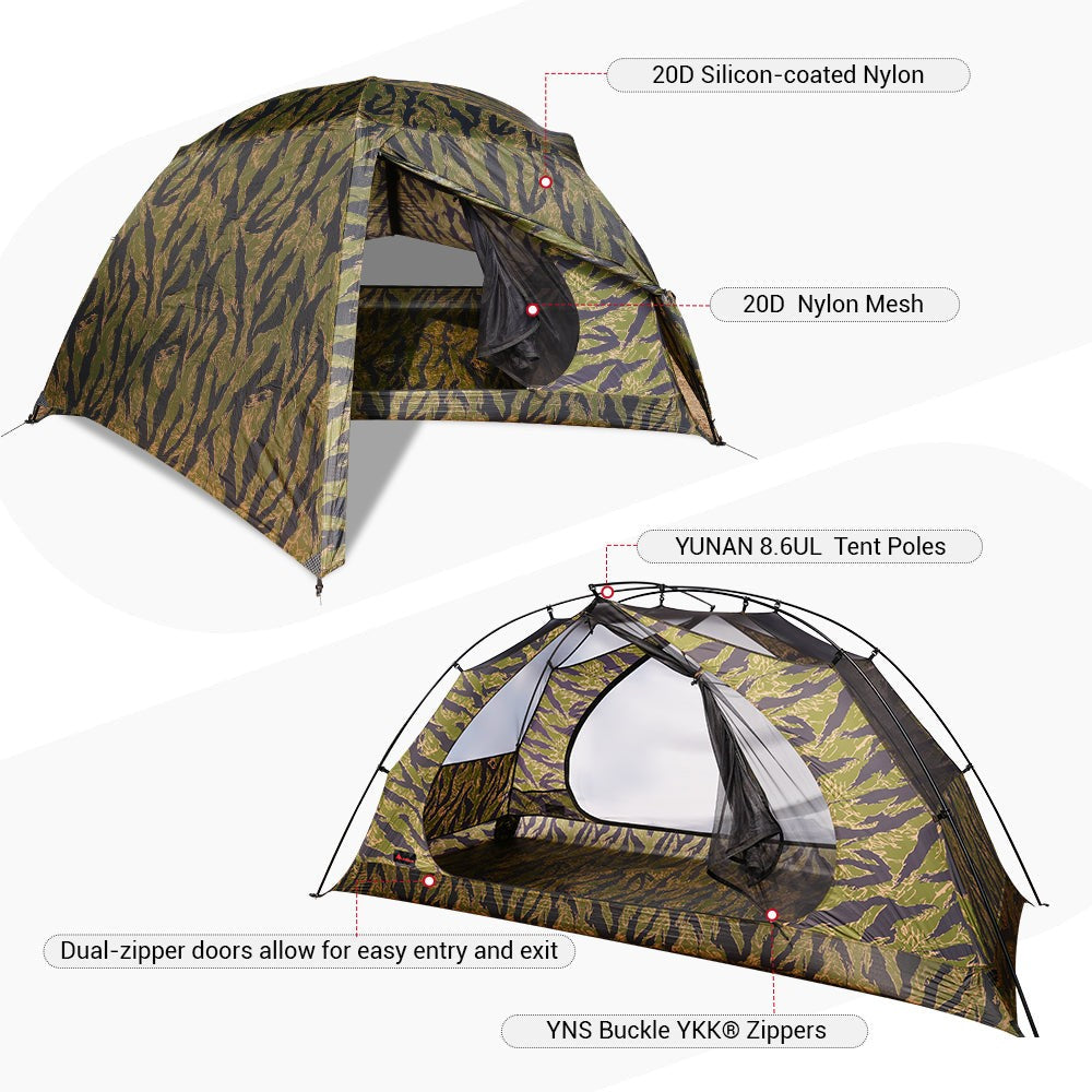 Hill Zero Scout 1.5 P UL Backpacking Tent 3 Season CAMO - Hill Zero
