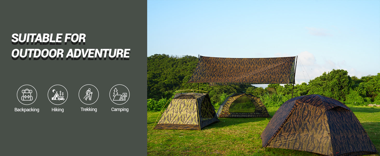 Hill Zero Scout 2P UL Backpacking Tent 3 Season CAMO