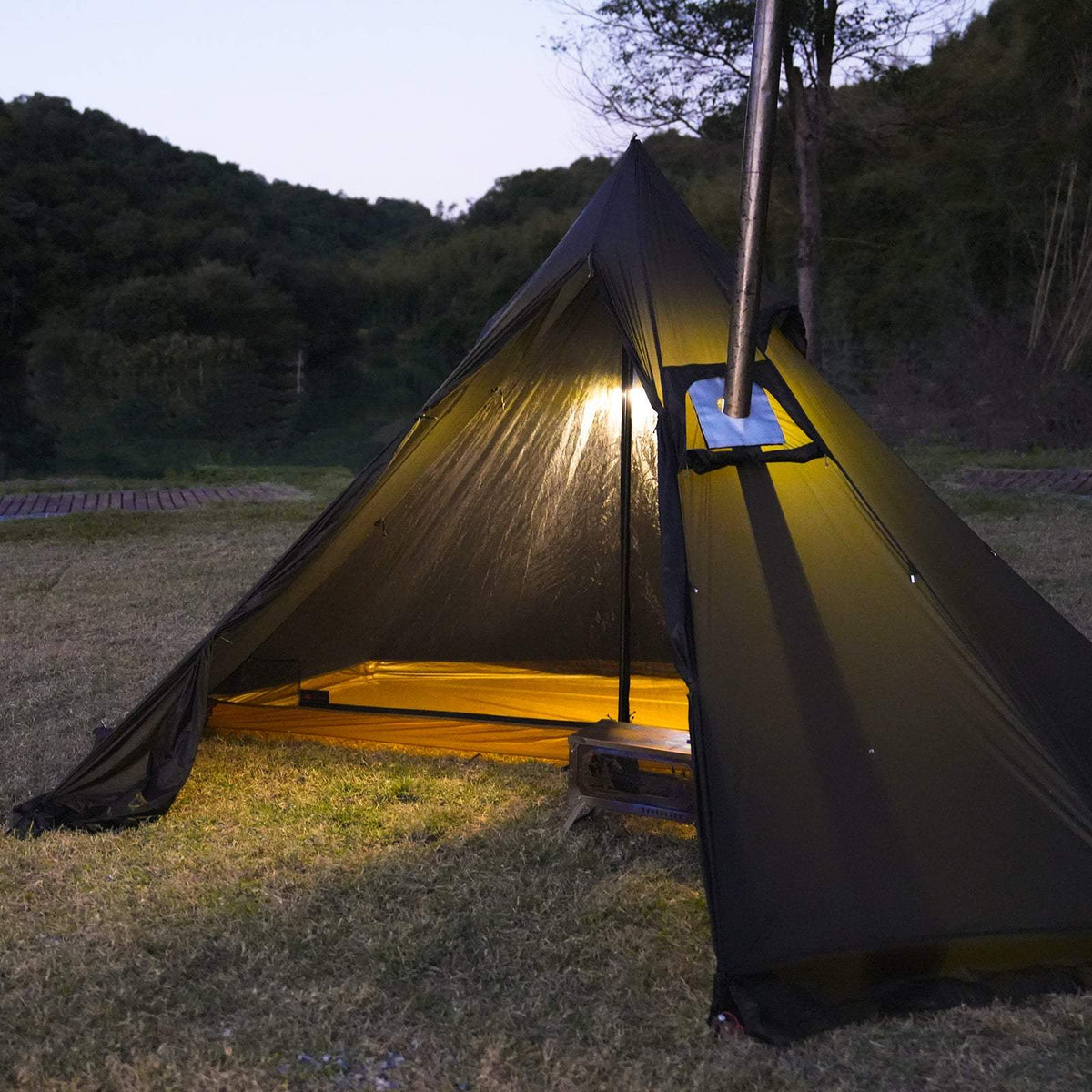 HillZero UL Rheum Nobile 1~2 Person Hot Tent with Stove Jack Chimney Tent - Hill Zero