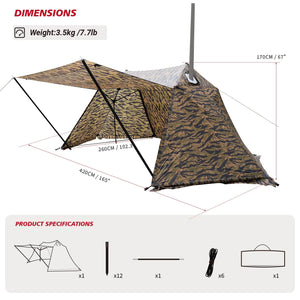 HillZero Scarecrow M bushcraft winter shelter