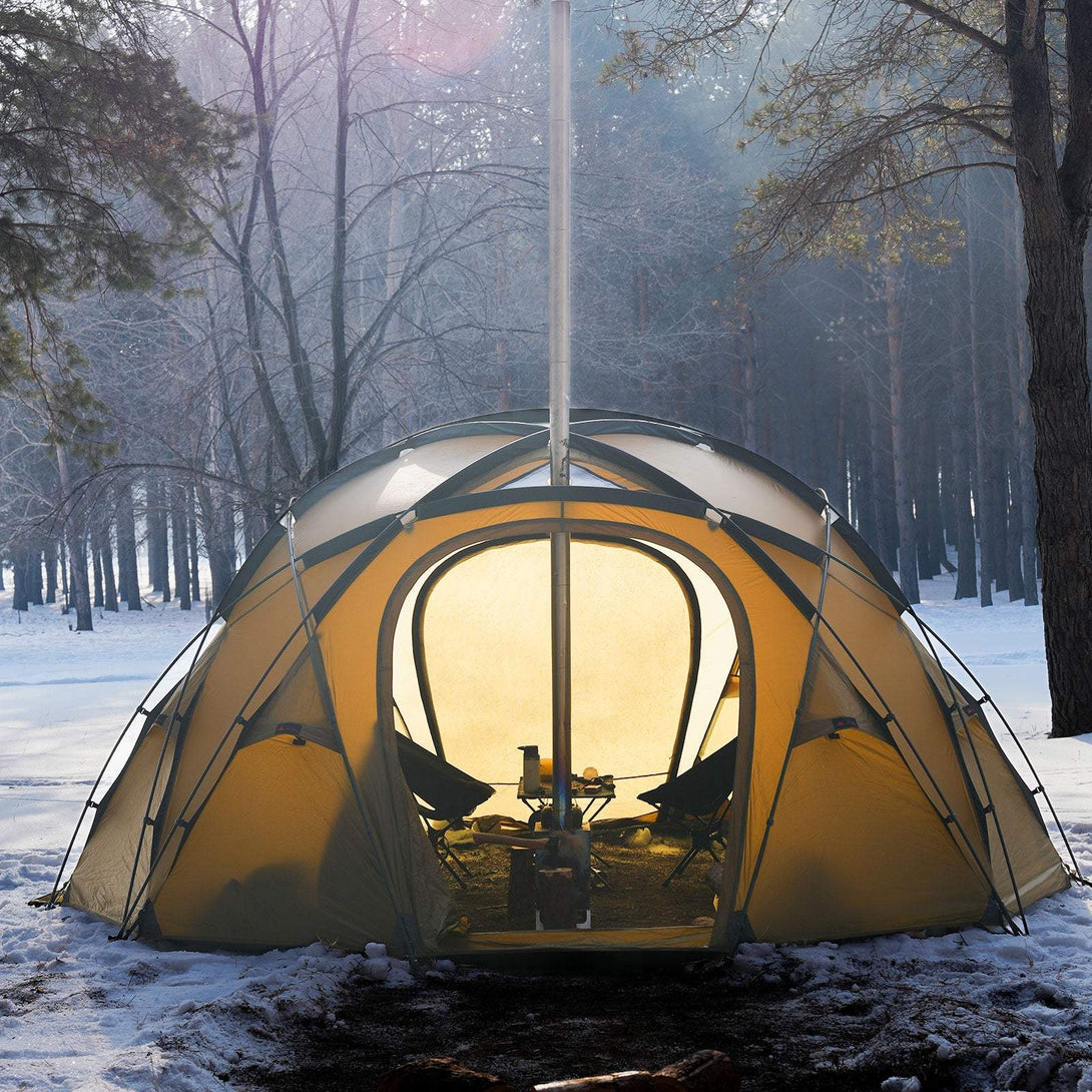 HillZero Tower 6P Dome Hot Tent With Stove Geodesic Large Freestanding Tent
