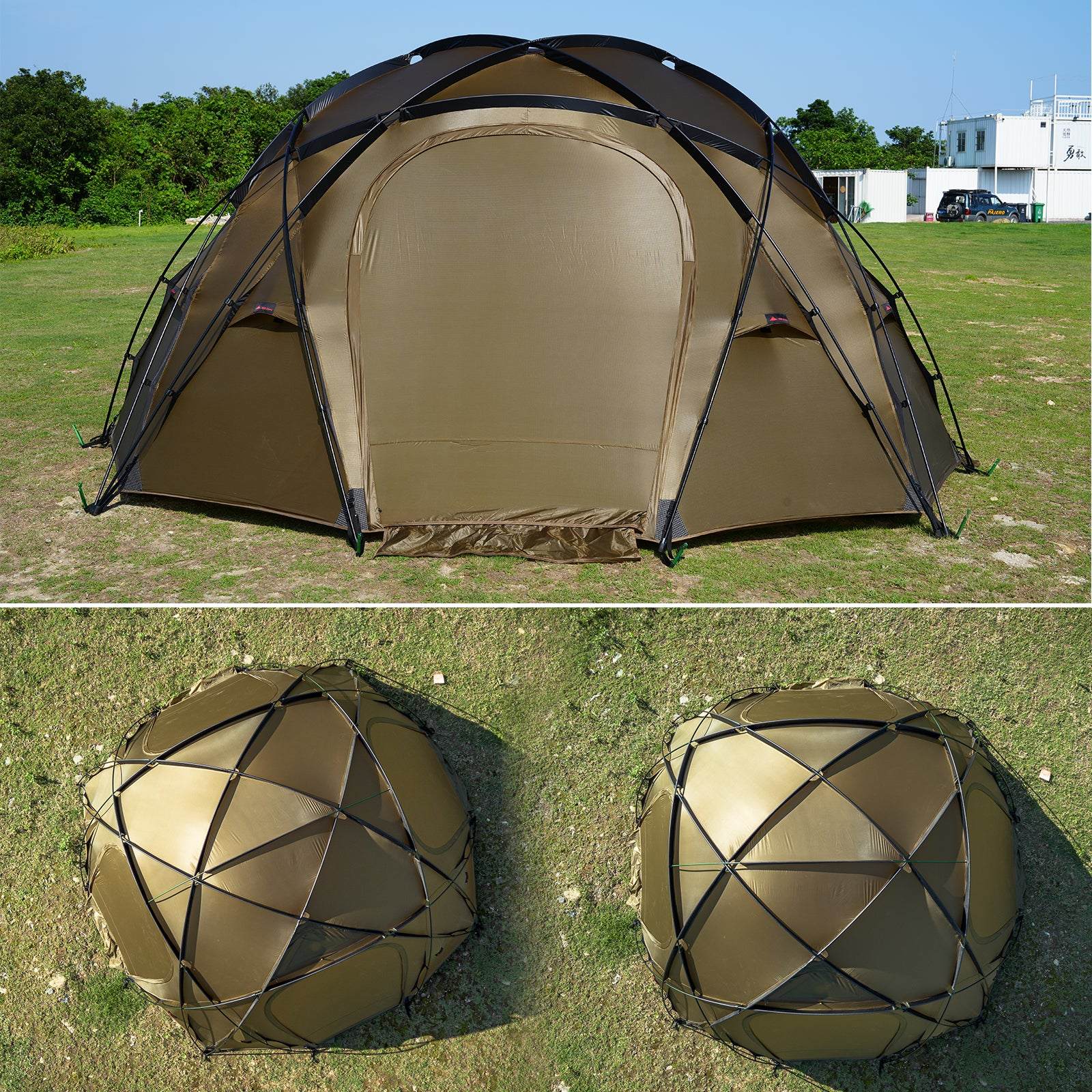 HillZero Tower M Geodesic 6 Person Large Dome Hot Tent With Stove Jack Winter Season Freestanding Tent - Hill Zero